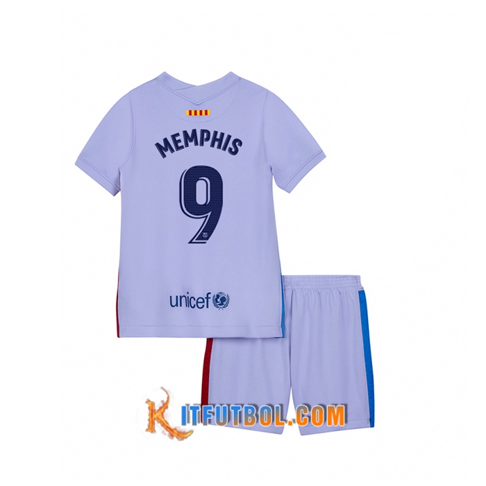 Camiseta FC Barcelona (Memphis 9) Ninos Alternativo 2021/2022