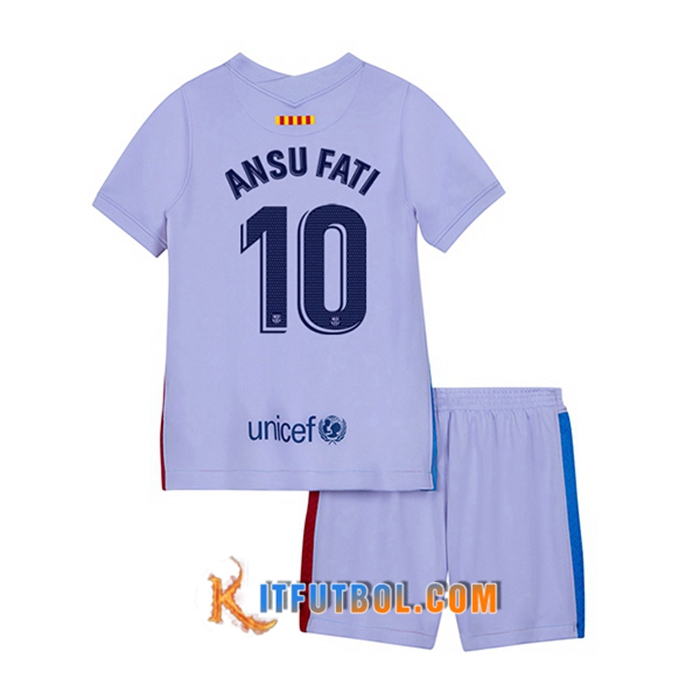 Camiseta FC Barcelona (Ansu Fati 10) Ninos Alternativo 2021/2022