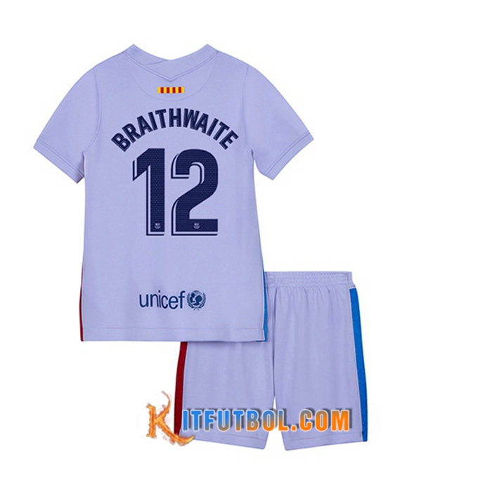 Camiseta FC Barcelona (Martin Brathwaite 12) Ninos Alternativo 2021/2022