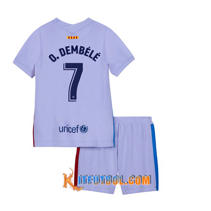 Camiseta FC Barcelona (Ousmane Dembele 7) Ninos Alternativo 2021/2022