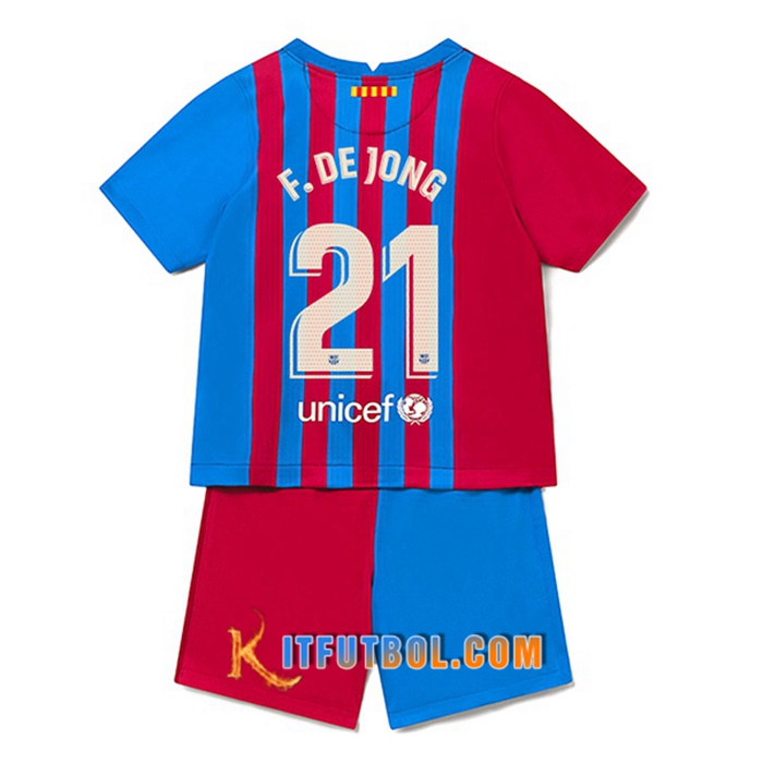 Camiseta FC Barcelona (F.DE JONG 21) Ninos Titular 2021/2022
