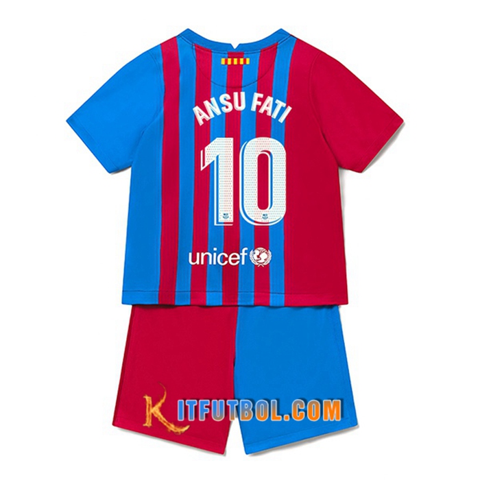 Camiseta FC Barcelona (Ansu Fati 10) Ninos Titular 2021/2022
