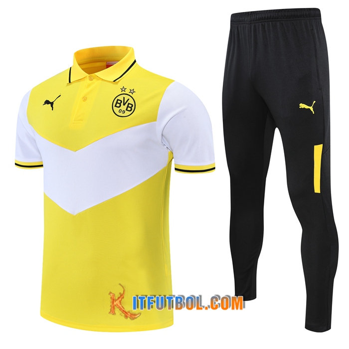 Camiseta Polo Dortmund BVB + Pantalones Blancaa/Amarillo 2021/2022