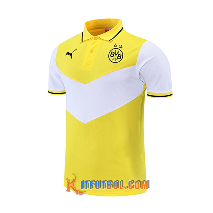 Camiseta Polo Dortmund BVB Blancaa/Amarillo 2021/2022