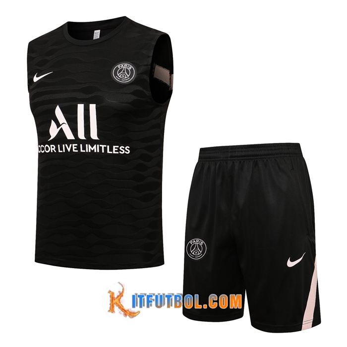 Camiseta Entrenamiento sin mangas Jordan PSG + Cortos Negro 2021/2022