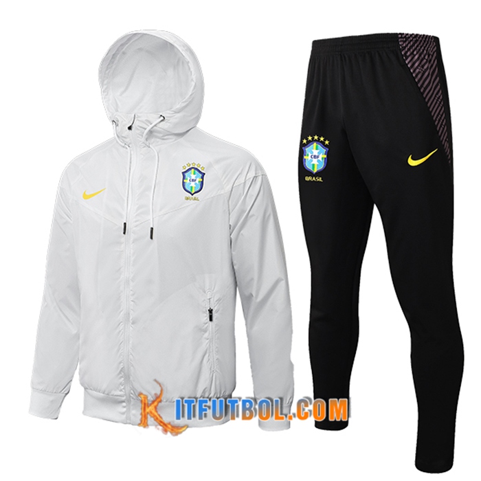Rompevientos Chandal De Futbol Brasil Blanca 2022/2023