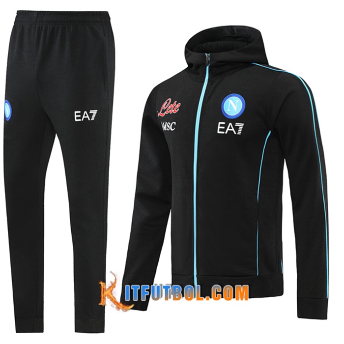 Chaqueta Con Capucha Chandal SSC Napoli Negro 2022/2023