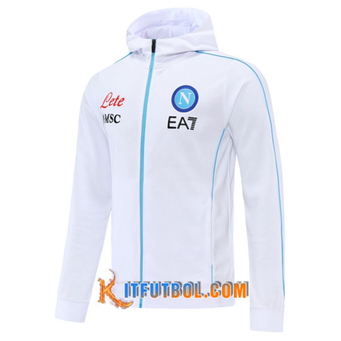 Chaqueta Con Capucha SSC Napoli Blanca 2022/2023