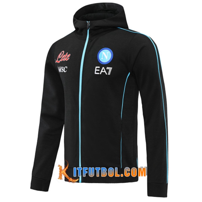 Chaqueta Con Capucha SSC Napoli Negro 2022/2023