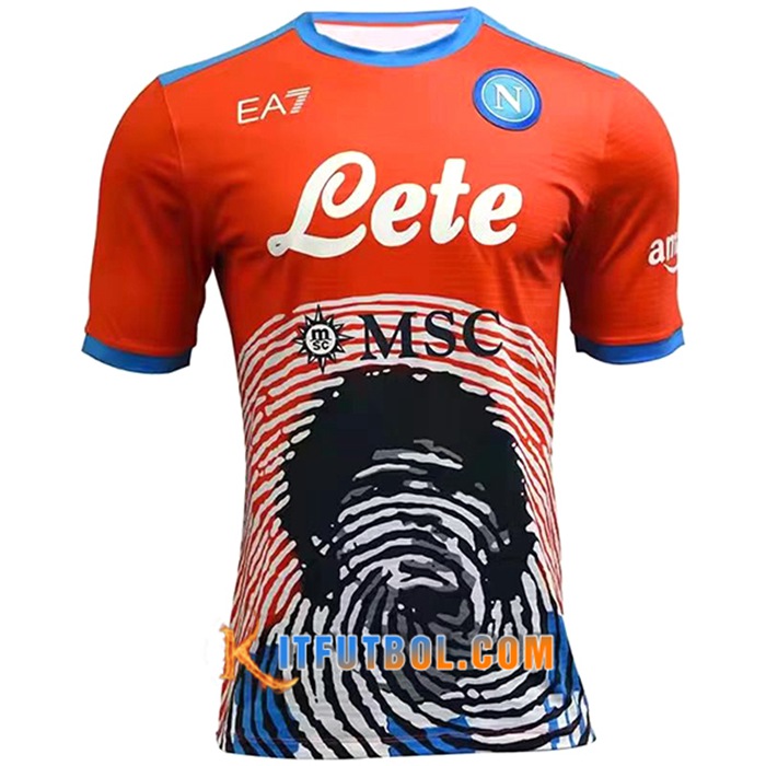 Camiseta Futbol SSC Napoli Maradona Rojo Special Version 2022/2023
