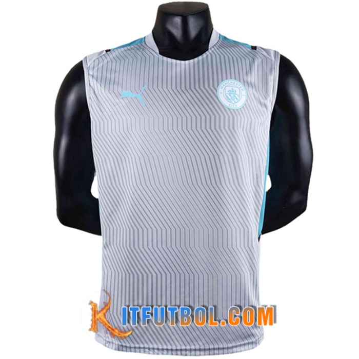Camiseta Entrenamiento sin mangas Manchester City Gris 2022/2023