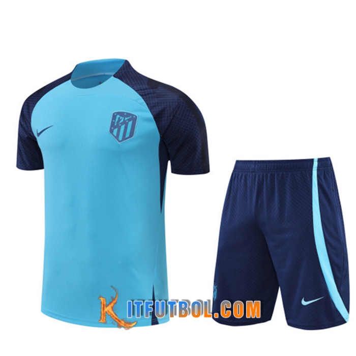 Camiseta Entrenamiento + Cortos Atletico Madrid Azul 2022/2023