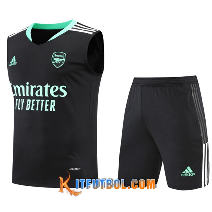 Camiseta Entrenamiento sin mangas + Cortos Arsenal Negro 2022/2023