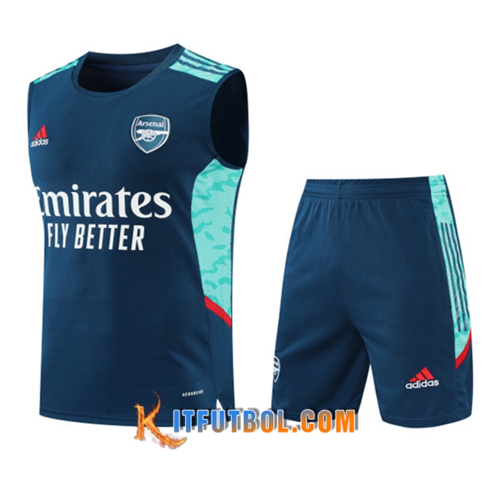 Camiseta Entrenamiento sin mangas + Cortos Arsenal Azul 2022/2023