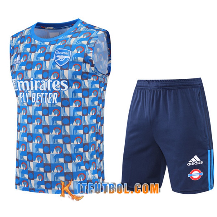 Camiseta Entrenamiento sin mangas + Cortos Arsenal Azul/Blanco 2022/2023