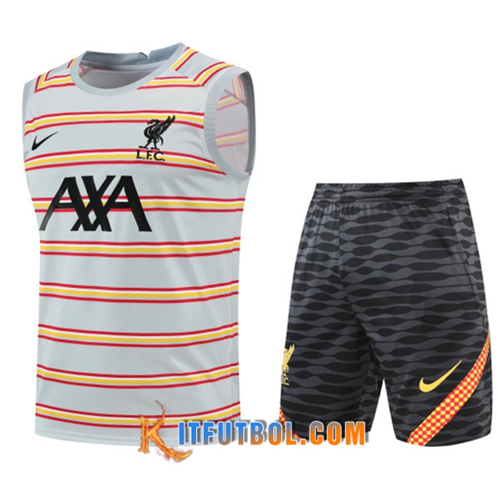Camiseta Entrenamiento sin mangas + Cortos FC Liverpool Gris 2022/2023