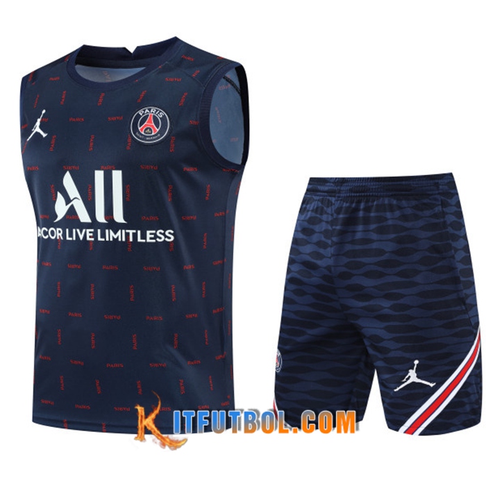 Camiseta Entrenamiento sin mangas + Cortos Jordan PSG Azul marino 2022/2023