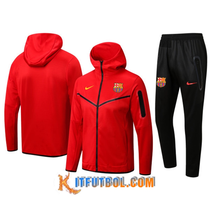 Chaqueta Con Capucha Chandal FC Barcelona Rojo 2022/2023