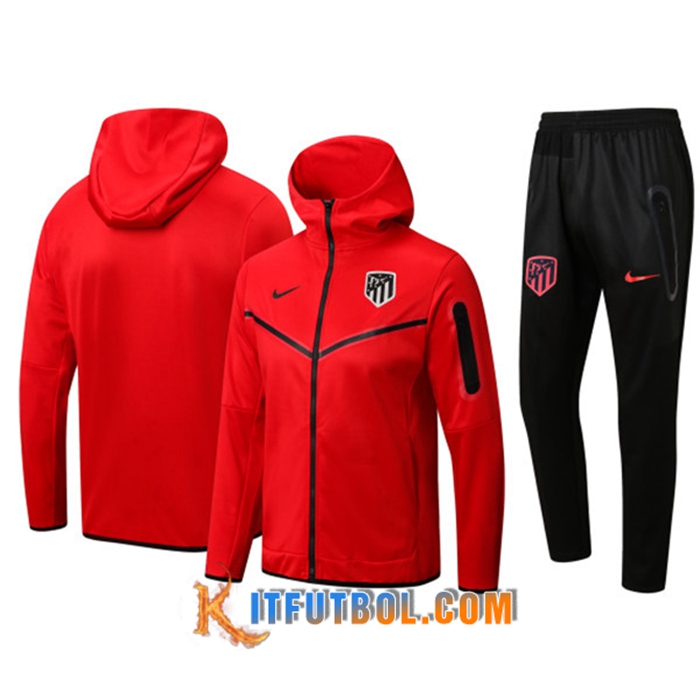 Chaqueta Con Capucha Chandal Atletico Madrid Rojo 2022/2023