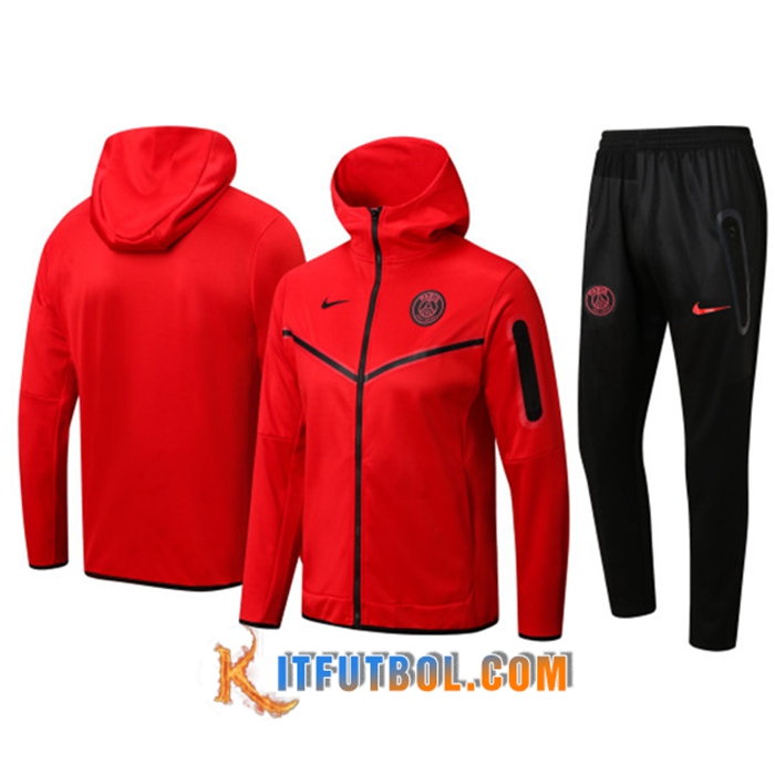Chaqueta Con Capucha Chandal PSG Rojo 2022/2023