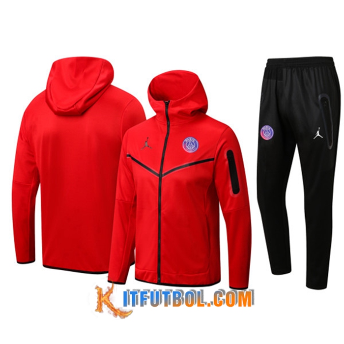 Chaqueta Con Capucha Chandal Jordan PSG Rojo 2022/2023