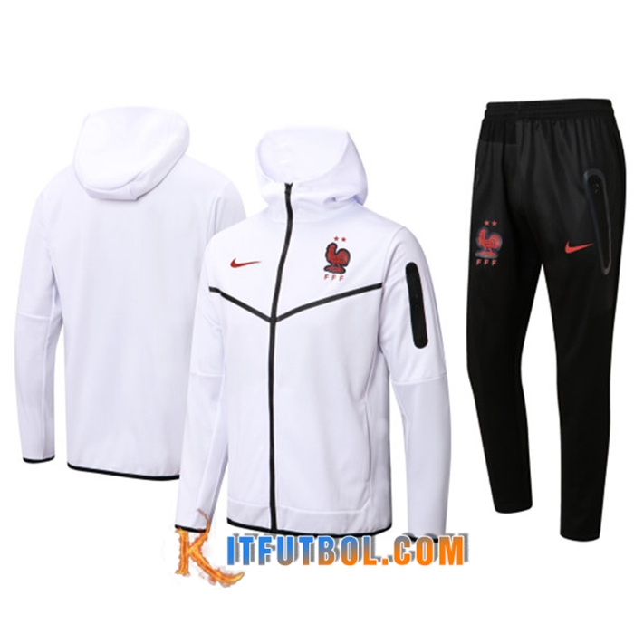 Chaqueta Con Capucha Chandal Francia Blanco 2022/2023