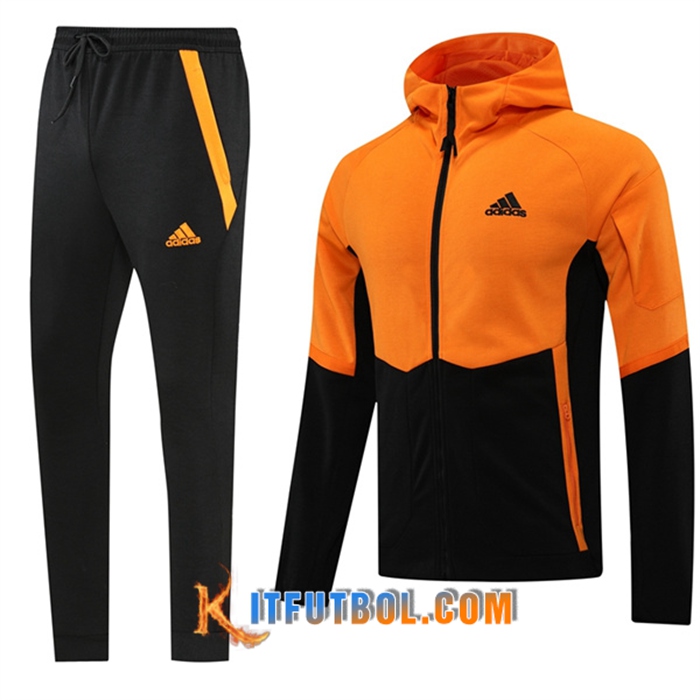Chaqueta Con Capucha Chandal Adidas Negro/Naranja 2022/2023