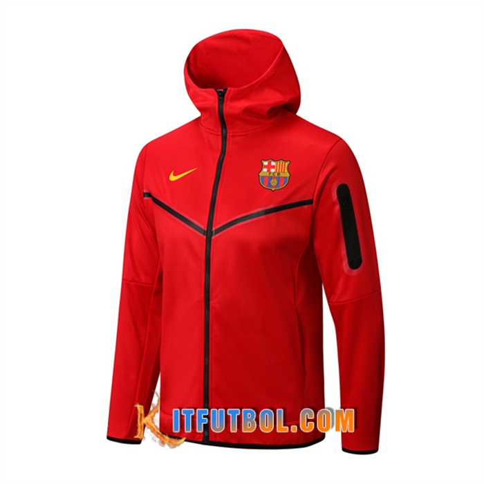 Chaqueta Con Capucha FC Barcelona Rojo 2022/2023