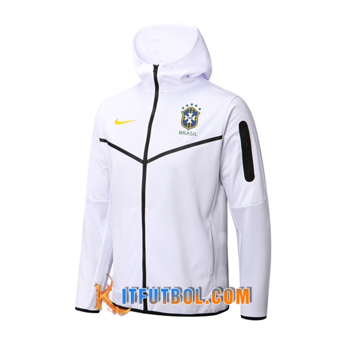 Chaqueta Con Capucha Brasile Blanco 2022/2023