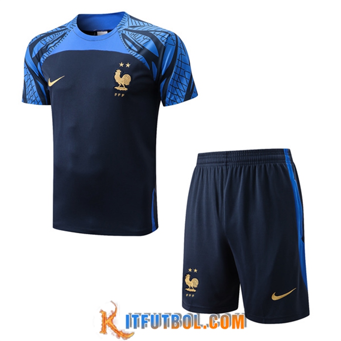 Camiseta Entrenamiento Francia + Cortos Azul marino 2022/2023