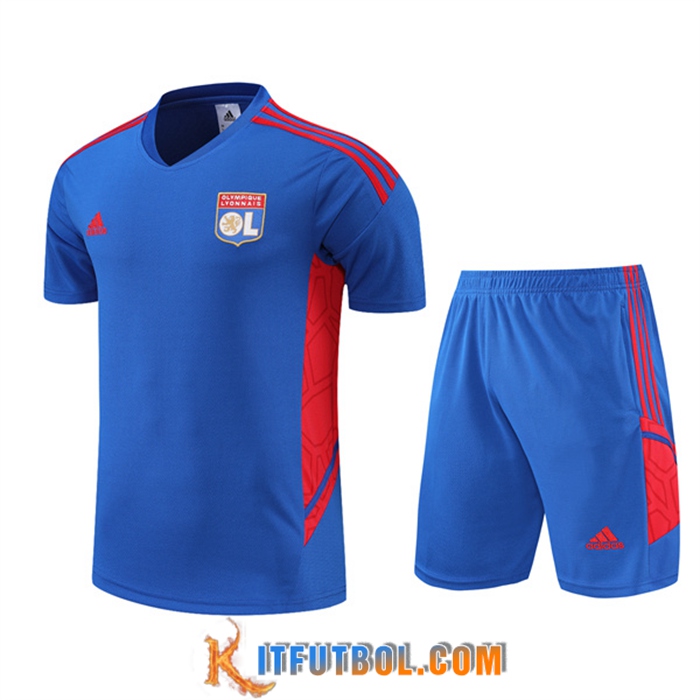 Camiseta Entrenamiento Lyon + Cortos Azul 2022/2023