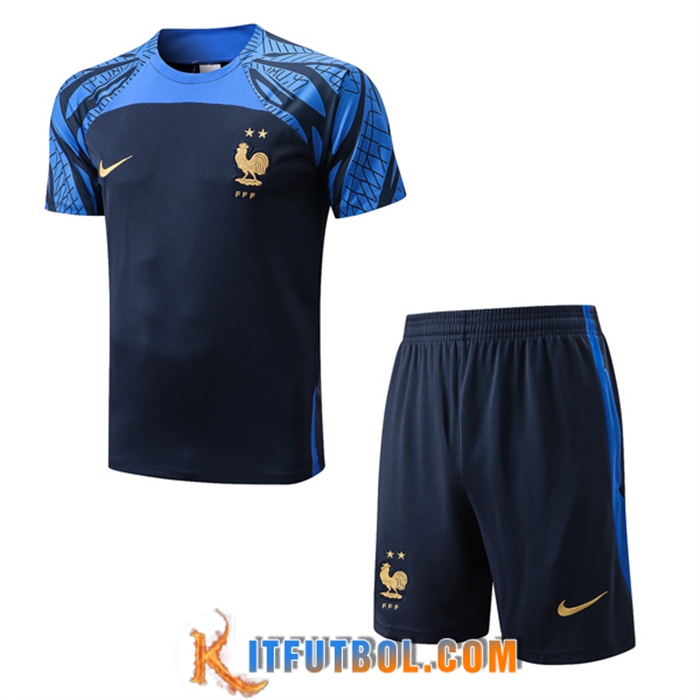 Camiseta Entrenamiento Francia + Cortos Azul marino 2022/2023