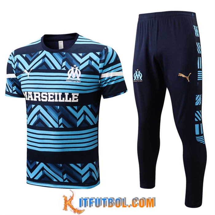 Camiseta Entrenamiento Marsella OM + Pantalones Azul/Negro 2022/2023