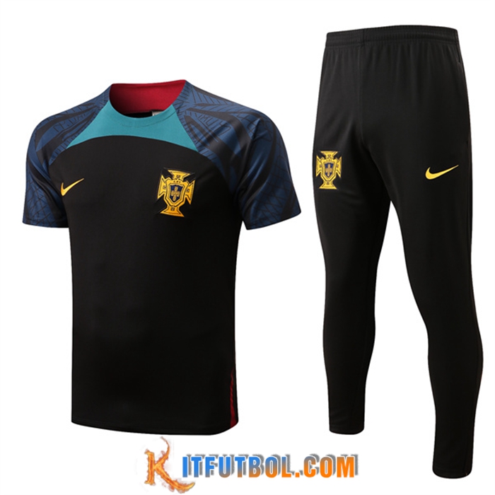 Camiseta Entrenamiento Portugal + Pantalones Negro 2022/2023