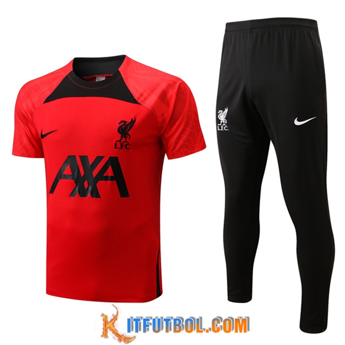 Camiseta Entrenamiento FC Liverpool + Pantalones Rojo 2022/2023