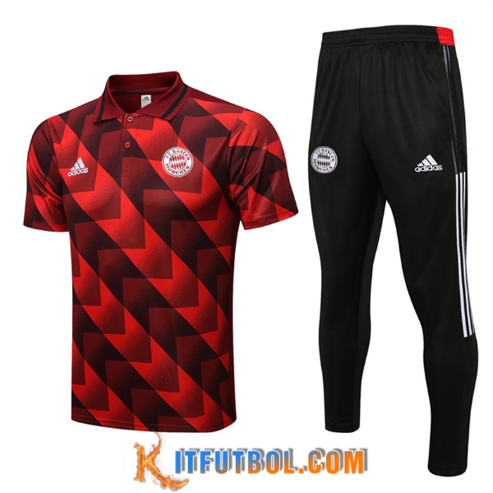 Camiseta Polo Bayern Munich Rojo/Negro 2022/2023