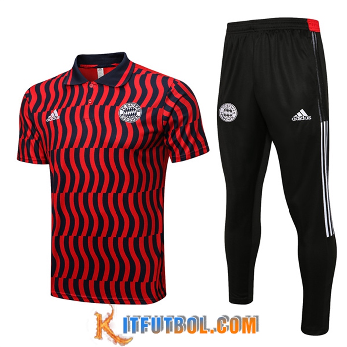 Camiseta Polo Bayern Munich Negro/Rojo 2022/2023