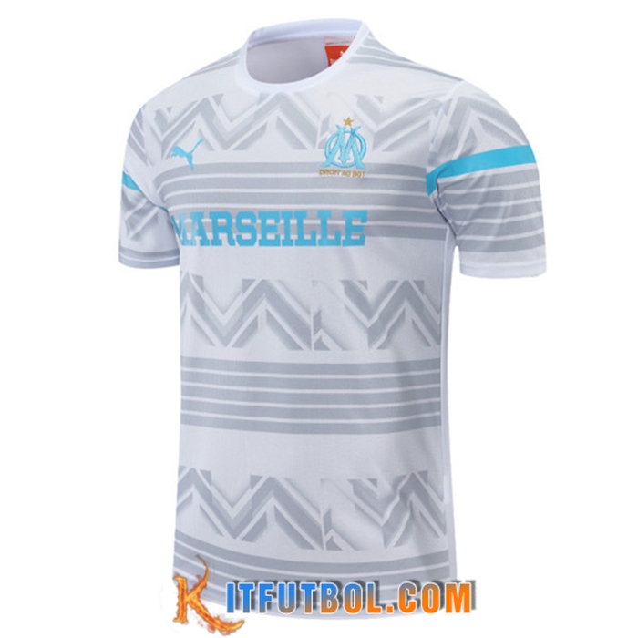 Camiseta Entrenamiento Marsella OM Blanco/Gris 2022/2023