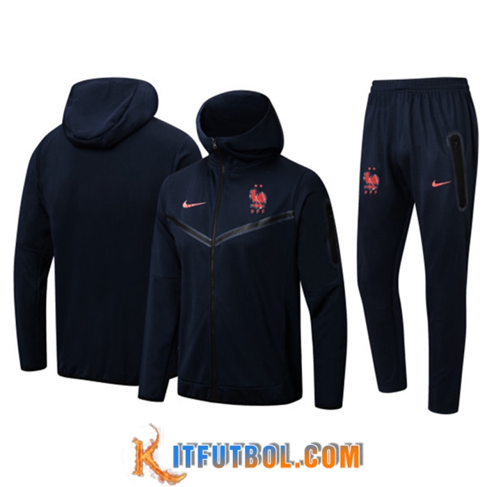 Chaqueta Con Capucha Chandal Francia Azul marino 2022/2023