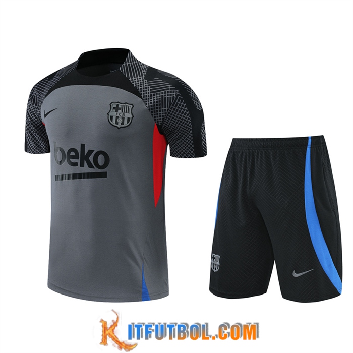 Camiseta Entrenamiento + Cortos FC Barcelona Gris 2022/2023