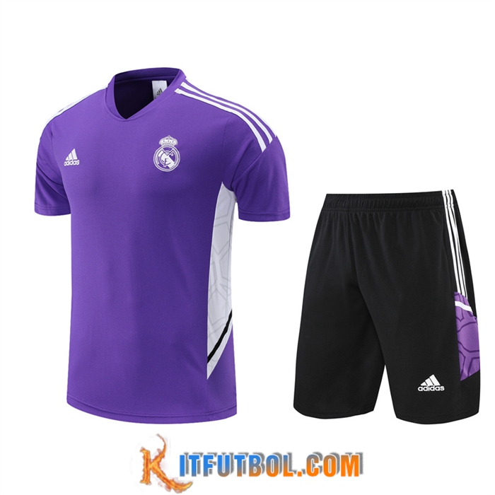 Camiseta Entrenamiento + Cortos Real Madrid Violeta 2022/2023