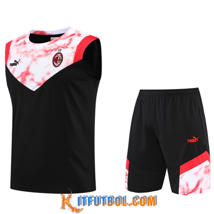 Camiseta Entrenamiento sin mangas + Cortos AC Milan Negro 2022/2023