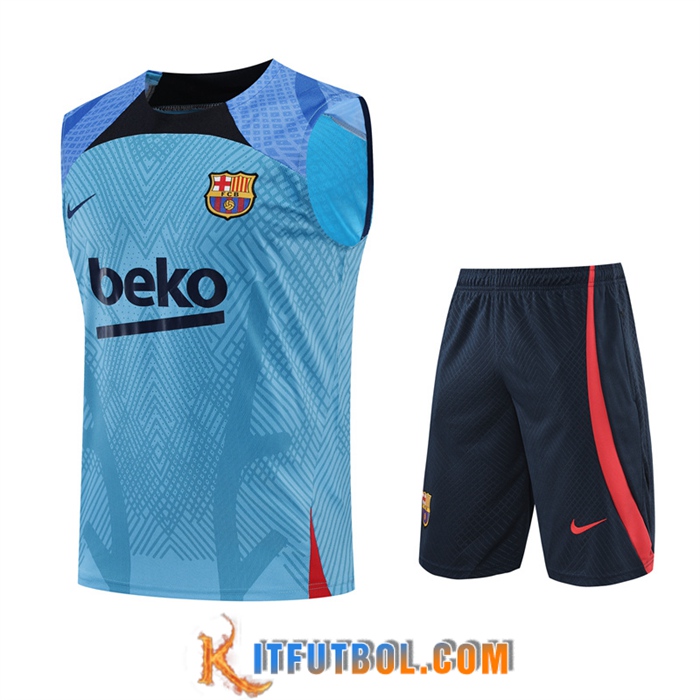 Camiseta Entrenamiento sin mangas + Cortos FC Barcelona Azul 2022/2023