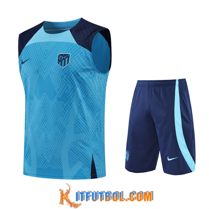 Camiseta Entrenamiento sin mangas + Cortos Atletico Madrid Azul 2022/2023