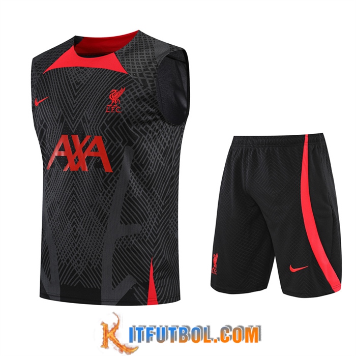 Camiseta Entrenamiento sin mangas + Cortos FC Liverpool Negro 2022/2023