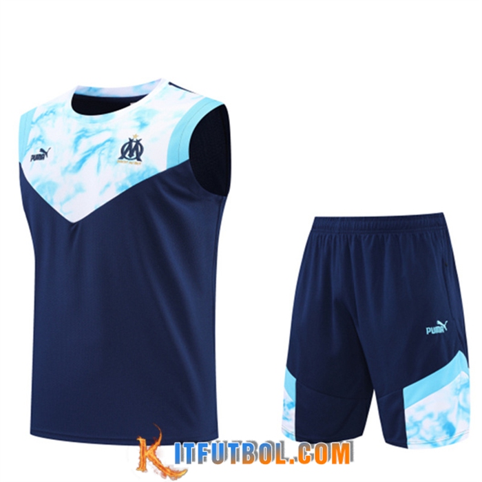 Camiseta Entrenamiento sin mangas + Cortos Marsella OM Azul marino 2022/2023