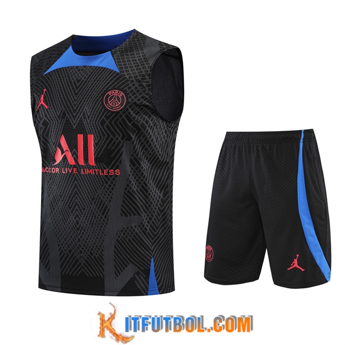 Camiseta Entrenamiento sin mangas + Cortos PSG Negro 2022/2023
