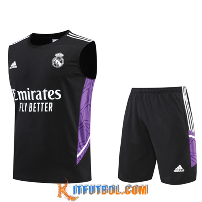 Camiseta Entrenamiento sin mangas + Cortos Real Madrid Negro 2022/2023