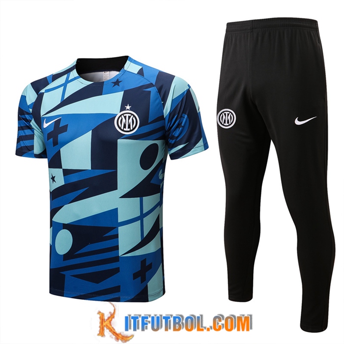 Camiseta Entrenamiento + Pantalones Inter Milan Azul/Verde 2022/2023