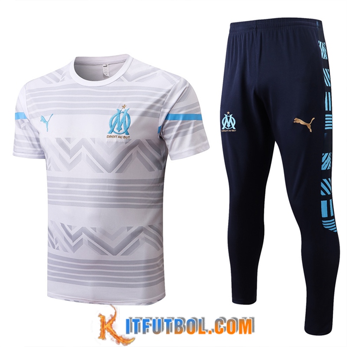 Camiseta Entrenamiento + Pantalones Marsella OM Blanco 2022/2023